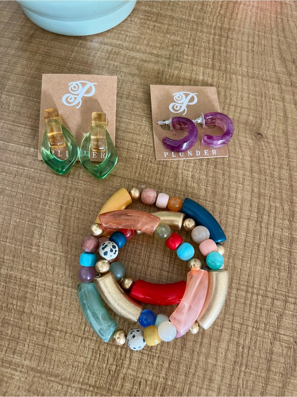 Plunder Multicolor Beaded Bracelet and Earring  Set -  PLUNDER